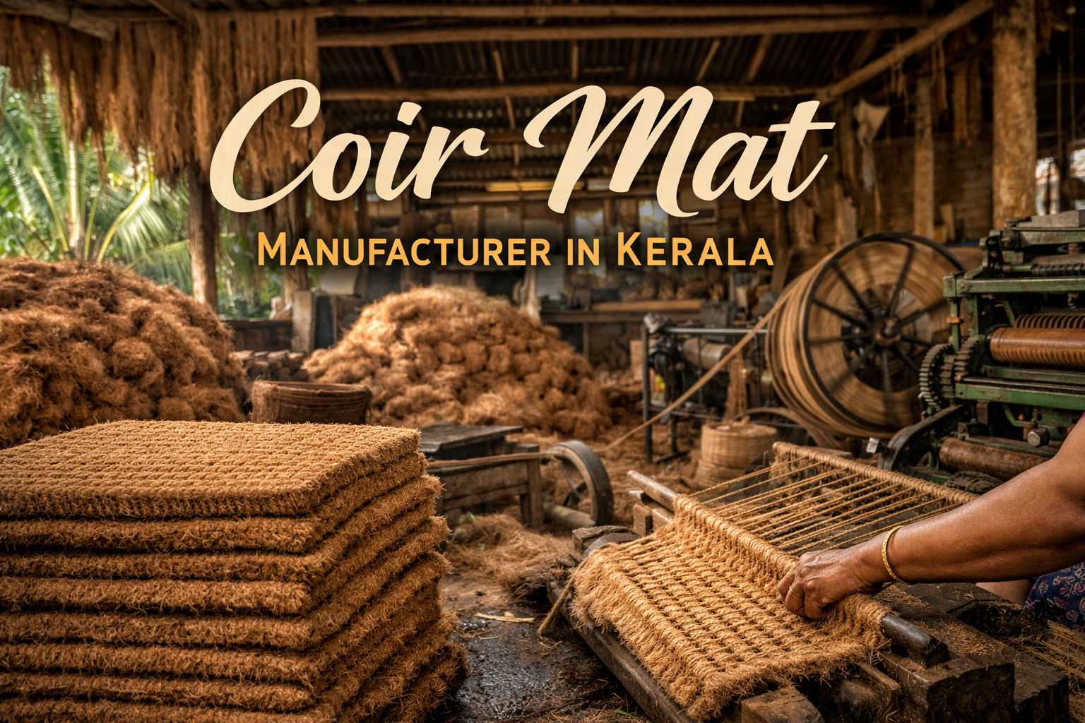 Coir mat Manufacturer in Kerala, Rubber and coir doormat outdoor exporter, Best Coir doormat in Kerala